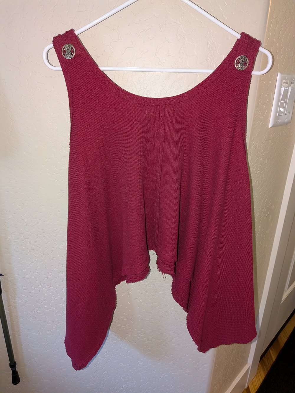 Sleeveless Draped Waffle Top